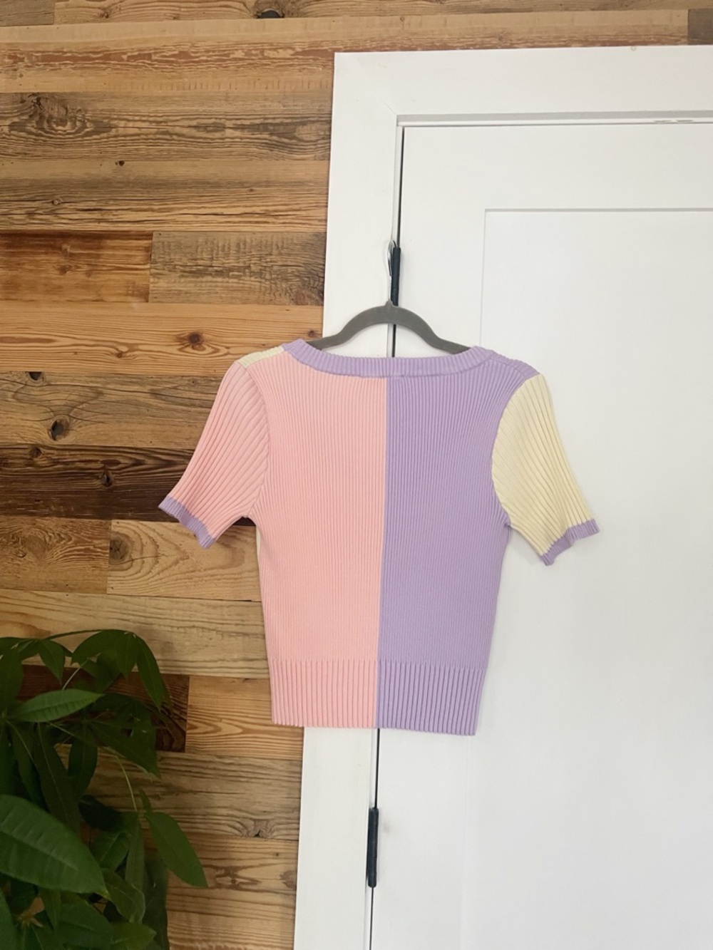 English Factory Ribbed Pastel Color-Block Sweater - Picture 5 of 7